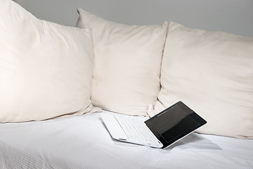 Image showing laptop on sofa