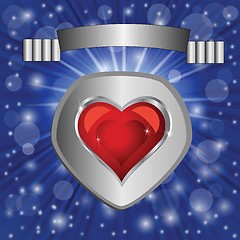 Image showing  heart on blue background