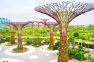 Image showing Gardens by the Bay aerial view