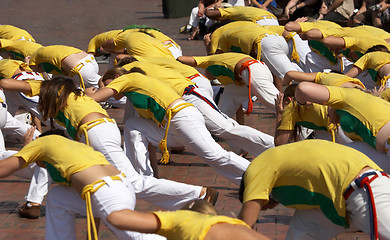 Image showing Group Stretching