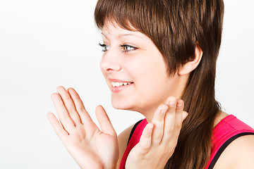 Image showing beautiful delighted happy girl