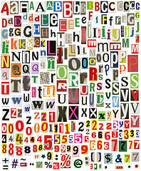 Image showing Newspaper alphabet