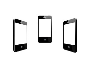 Image showing Modern mobile phone on the white background