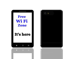 Image showing Modern mobile phone on the white background