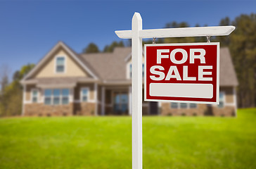 Image showing Home For Sale Sign in Front of New House