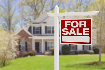 Image showing Home For Sale Sign in Front of New House