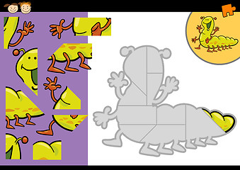 Image showing cartoon caterpillar jigsaw puzzle game