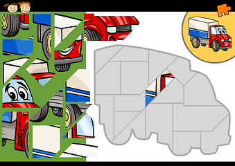 Image showing cartoon truck jigsaw puzzle game