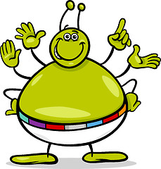 Image showing alien character cartoon illustration