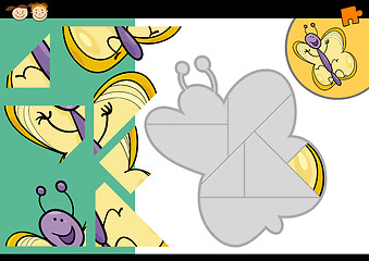 Image showing cartoon butterfly jigsaw puzzle game