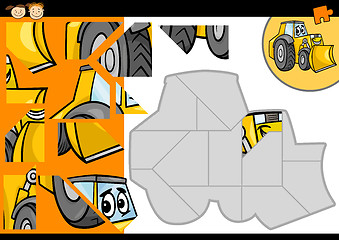 Image showing cartoon bulldozer jigsaw puzzle game