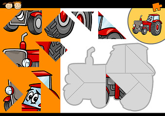 Image showing cartoon tractor jigsaw puzzle game