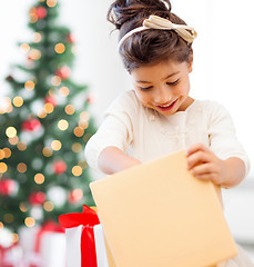 Image showing happy child girl with gift box