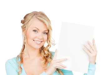 Image showing woman with blank board