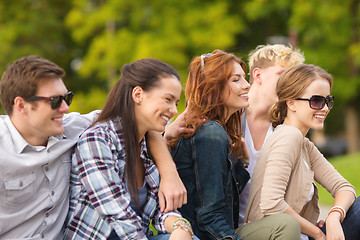 Image showing group of students or teenagers hanging out