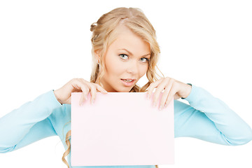 Image showing woman with blank board