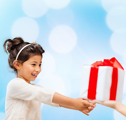 Image showing happy child girl with gift box