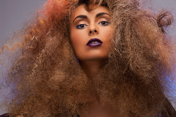 Image showing woman with long curly hair