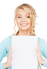 Image showing woman with blank board