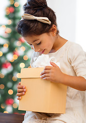 Image showing happy child girl with gift box