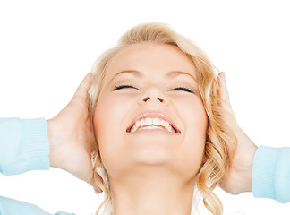 Image showing excited face of woman