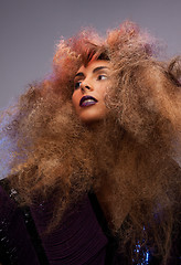 Image showing woman with long curly hair