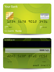 Image showing Green credit card with tire track