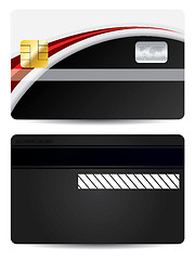 Image showing Red with black credit card 