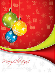 Image showing Christmas greeting with decorations 