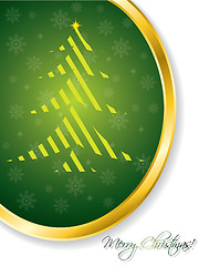 Image showing Green christmas greeting card 