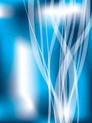 Image showing Cool transparent ribbons on blue backdrop 