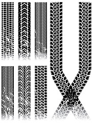 Image showing various grunge tire track collection 