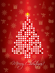 Image showing Red dotted christmas card design 