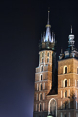 Image showing St. Mary's basilica at night