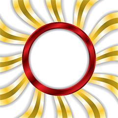 Image showing Red ring with gold twirls background 