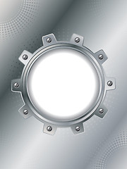 Image showing Cogwheel on silver background with halftone 