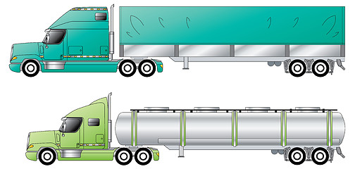 Image showing American conventional trucks & trailers