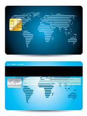 Image showing Striped world map credit card design