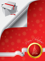 Image showing Giftbox under folded red greeting 