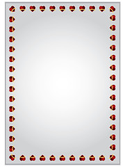 Image showing Card with hearts border 
