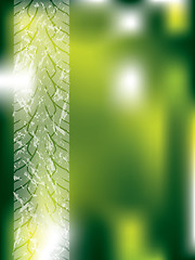 Image showing Green abstract backdrop with tire track 