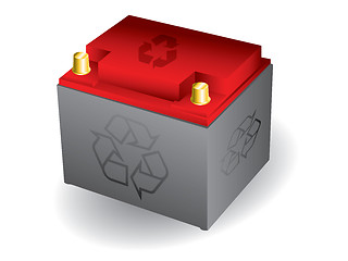 Image showing Isolated 12 volt car battery