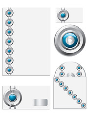 Image showing Blue textured company vector set 2