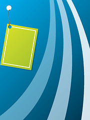 Image showing Green card attached to a blue background 