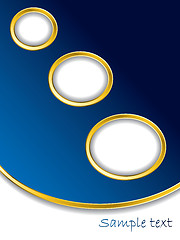 Image showing Dark blue background with gold rings 