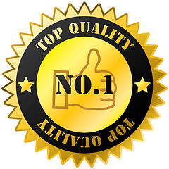 Image showing Top quality golden sticker with text 