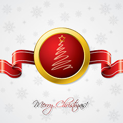 Image showing Christmas ribbon card