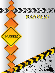 Image showing Warning grunge backdrop 