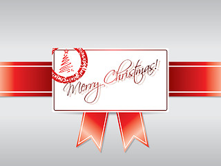 Image showing Ribbon with stamped Christmas card 