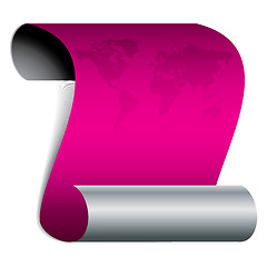 Image showing Map on bent pink paper 